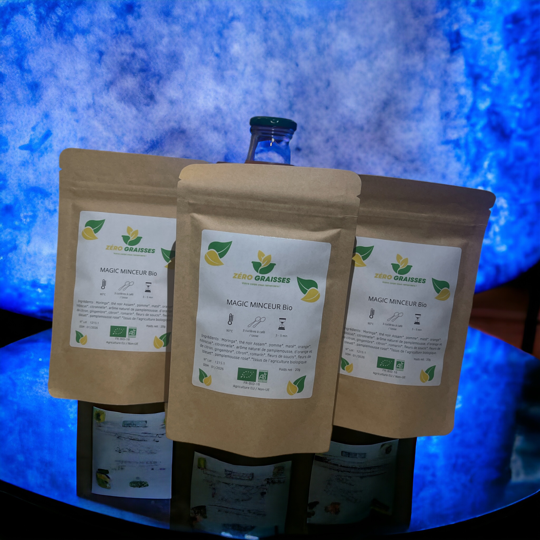 THÉ MAGIC MINCEUR BIO (Lot de 3 x 20g ) Ventre plat cure de 3 semaines / perte de poids 12jours